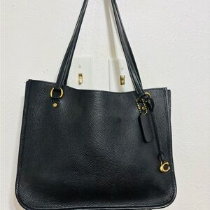 Black Leather Tote Bag